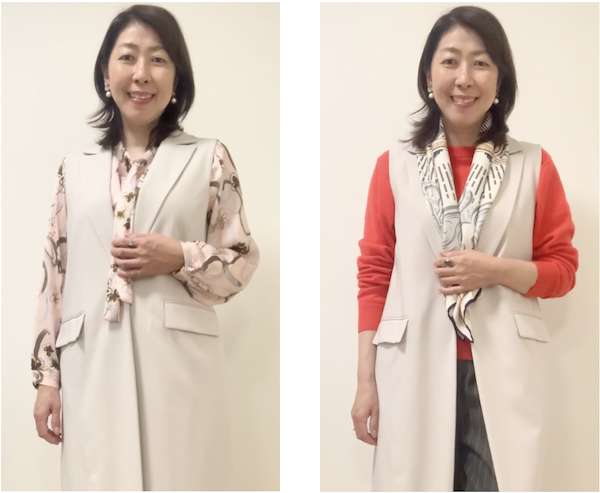 パーソナルカラー診断・札幌、脱・白黒ネイビー、明るい色や柄で印象アップ！