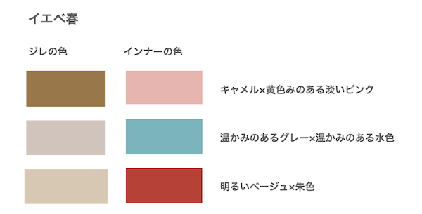 パーソナルカラー診断・イエベ春におすすめのジレ×インナーの色