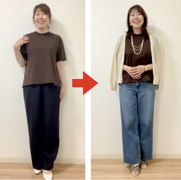 札幌のパーソナルカラー診断、グロウコーデが提案する、ユニクロTシャツを色で高見えさせるスタイル