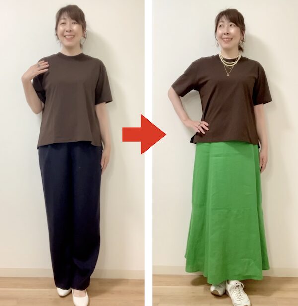 札幌のパーソナルカラー診断、グロウコーデが提案する、ユニクロTシャツを色で高見えさせるスタイル