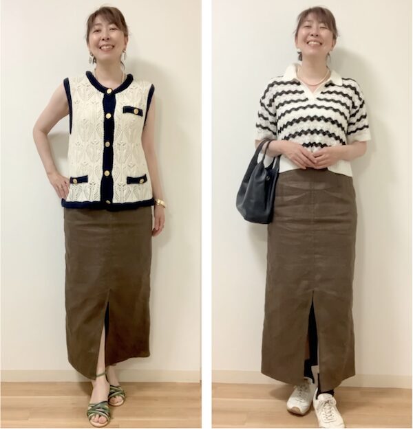 イエベ・骨格ナチュラル、人気アイテムを涼しげに着回し！札幌のパーソナルカラー診断・骨格診断のグロウコーデ