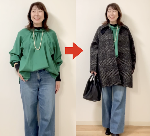 黒のコートとも相性がいいです