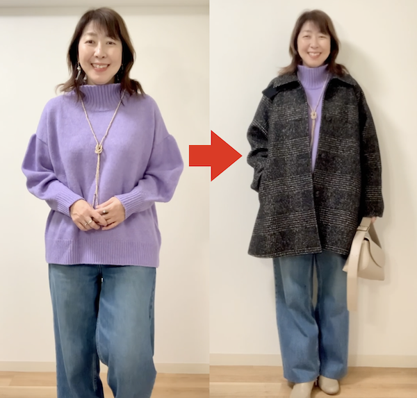 キレイ色ニットでエレガントさをプラスできます