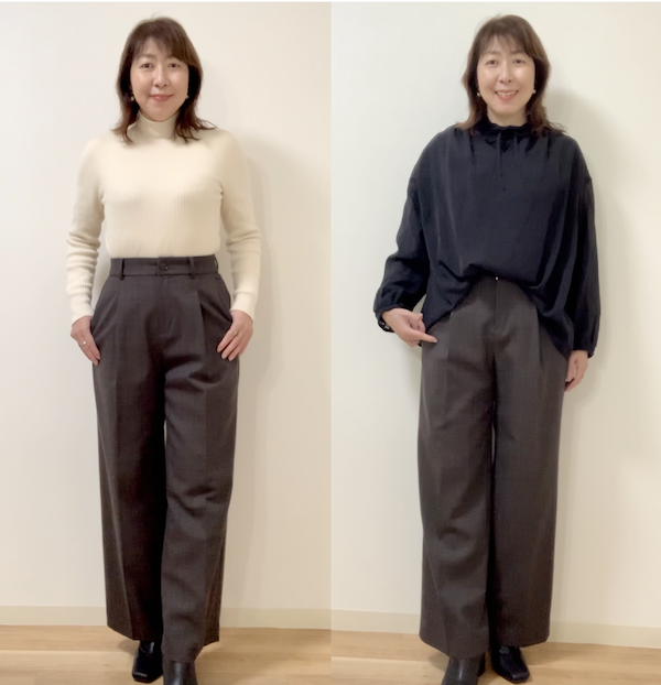 イエベにもブルベにも似合う色のチェック柄パンツはトップスの色を選びません