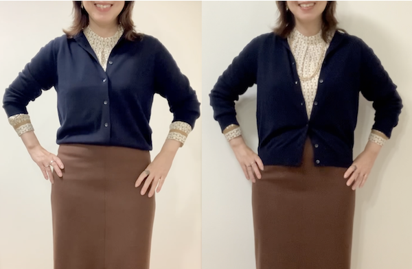 骨格ウェーブがスタイルアップできるユニクロのカーディガンの着こなし方