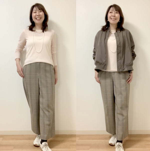 明るいピンクはベージュやカーキと相性抜群