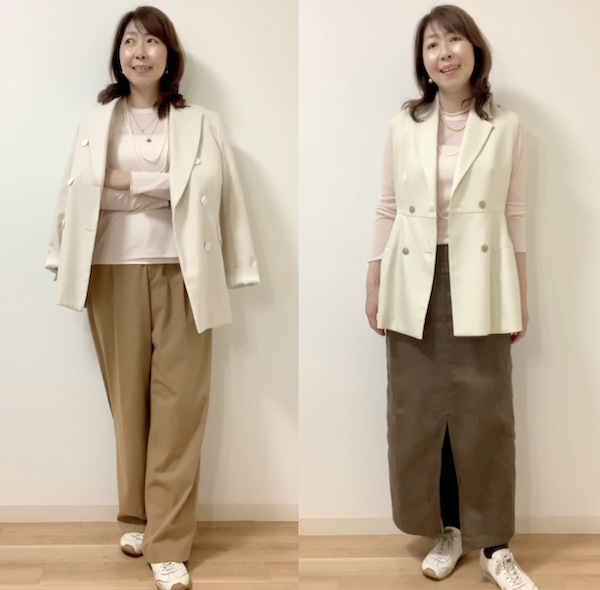 明るいピンクはキャメルやブラウンと合わせても素敵に見える