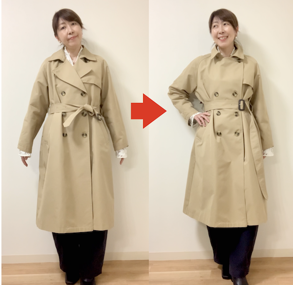 トレンチコートをレディライクにした着こなし方