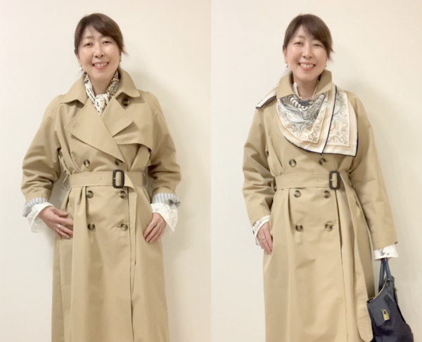 スカーフの巻き方の違いの説明