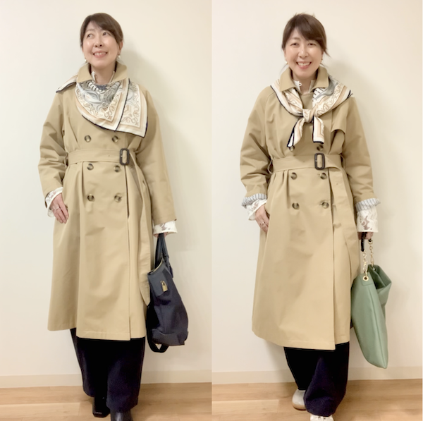 トレンチコートをカジュアルダウンしたものと比較