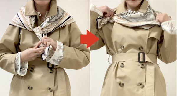 おしゃれなスカーフの巻き方