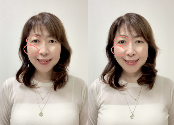 似合う色と似合わない色を使用したメイクで若々しさを検証