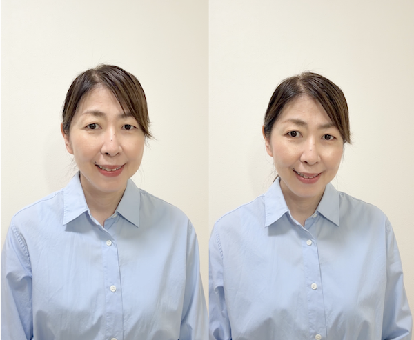 50代のメイクを比較。メリハリのない薄めメイクは疲れ顔になる